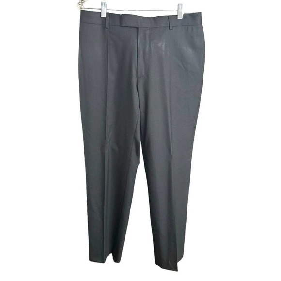 HUGO BOSS Pasolini Movie 100% Virgin Wool Men's Black Pants Trousers Sz 42L - Picture 1 of 9